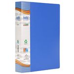 Solo 2-D A5 Ring Binder File Folder, Office Document Organizer with Inside Pocket, Presentation Display Plastic Voucher File for Certificates, Portfolio, Papers & Projects (Blue)