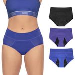 Bambody Absorbent Panty: Period Panties | Maternity and Postpartum Underwear - 3 Pack: Black - Dark Blue - Purple - Size 8, 3 Pack: Black - Dark Blue - Purple, 1 Count (Pack of 3)