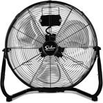 Simple Deluxe 12 Inch 3-Speed High Velocity Heavy Duty Metal Industrial Floor Fans Quiet for Home, Commercial, Residential, and Greenhouse Use, Outdoor/Indoor, Black