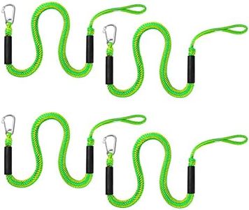 DockMooor Dock Lines with Hook - Boat Bungee Dock Lines 4 Pack 4-5.5 ft Boat Accessories Perfect for PWC,Jet Ski,Pontoon,Seadoo,Kayak - Yellow&Green