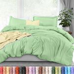 Utopia Bedding Duvet Cover Queen Size Set with Pillow Shams - Comforter Cover with Zipper Closure, 90X90 Inches & Pillow Shams 20X26 Inches (Sage) Comforter Not Included