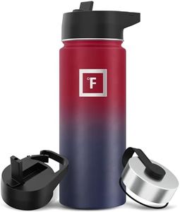 Iron Flask - Borraccia sportiva da 500 ml, 3 coperchi (coperchi con cannuccia), in acciaio inox isolato sottovuoto a prova di perdite, a doppia parete, termica, in metallo