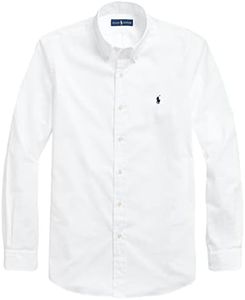 POLO RALPH LAUREN Men's Classic Fit Poplin Sport Shirt, Pure White, Large