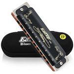 East top Blues Diatonic Harmonica in Bb, 10 Holes 20 Tones T008K Top Grade Blues Mouth Organ harmonica for Adults, Professionals, Beginners and Students