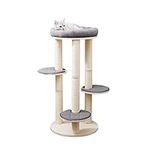 AGILE 40" Real Pine Plywood Cat Tree Tower with Scratching Climbing Posts (Cleo)