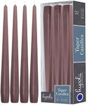 Hyoola Tall Taper Candles - 10 Inch Mauve Pink Unscented Dripless Taper Candles - 8 Hour Burn Time - 12 Pack