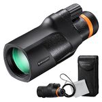 K&F Concept 12X50 High Power Monocular，Waterproof HD Pocket Monoculars Scope for Adults with BAK4 Prism & FMC Lens- IP66 Waterproof- for Bird Watching Hiking Hunting Camping Travelling, Black