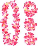 KALIONE 4 Packs Colorful Hawaiian Leis, Artificial Hawaiian Flower Necklace Headband Garland Hand Garlands Lei Set for Graduation Party Dance Party Costumes Accessories, Pink