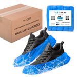 TYGA STORE (2000 Pcs (20x100) Disposable Shoe Covers Blue Plastic, Anti Slip, Dust Proof, Waterproof Overshoes – Indoor, Outdoor, Carpet, Floor, Rain, Boot, Safety, Cycling, Strong Foot Covering