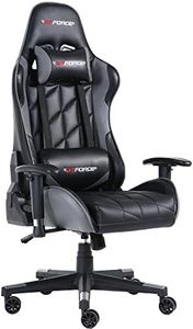 GTFORCE PRO GT RECLINING SPORTS RACING GAMING OFFICE DESK PC CAR FAUX LEATHER CHAIR (Grey)
