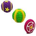 KittuPet Cat Toys Dog Toys 100% Clean Teeth & Massage Gum Toys & Squeaky Toys Soft Latex Dog Toys Floating Ball for Interactive Fetch & Play (Natural Rubber) Pack of 3 Attractive Squeaky Toys