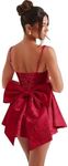 Gekaioe Satin Bow Homecoming Dresse