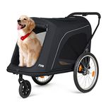 Beberoad R8 Foldable Pet Stroller, Dog Stroller & Pet Trailer for Large Dogs, Elderly, Disabled, and Pregnant Dogs - Conveniently Carriable by Bike and Car (Black)