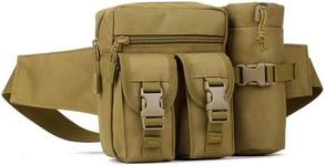 ArcEnCiel Tactical Fanny Pack Waist Bag Military Hip Belt Outdoor Fishing Bumbag with Water Bottle Pocket Holder (Coyote Brown)