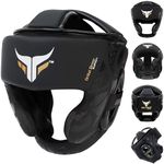 Mytra Fusion Boxing Head Guard Kickboxing Training Muay Thai Head Protector (Black, XS)