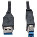 TRIPP LITE 15-Feet USB 3.0 SuperSpeed Device Cable 5Gbps AB M/M, Black (U322-015-BK)