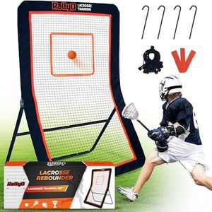 Lacrosse Rebounder for Backyard 4x6 FT Heavy-Duty Volleyball Rebounder Net with Color Box, Adjustable 5 Rebound Angles for Lacrosse, Volleyball, Baseball, Soccer Practice