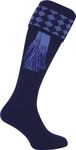 JACK PYKE Harlequin Shooting Socks with Garters Navy/Light Blue 8 to 11 UK