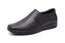 BRUTE Men's Brown Vagen Leather Formal Slip On Shoes - 12 UK