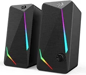 Redragon GS510 RGB Desktop Speakers, 2.0 Channel PC Computer Speaker with 4 Colorful LED Backlight Modes, Enhanced Bass and Easy-Access Volume Control, USB Powered w/ 3.5mm Cable