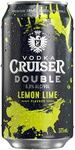 Vodka Cruiser Double Lemon Lime, Refreshing Flavoured Pre-Mixed Vodka Drink, 6.8% ABV, 375mL (Case of 24 Cans)