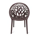 Nilkamal Mid Back Chair with Arm CRYSTALPP | Chair for Living Room, Bed Room, Kitchen, Office Room, Outdoor| 100% PolyPropylene Stackable Chair | (Weather Brown)