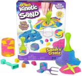 Kinetic Sand, Squish N’ Create with 13.5oz of Blue, Yellow, and Pink Play Sand, 5 Tools, Sensory Toys for Kids Ages 3 and Up