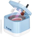 Frstem UV Dental Ultrasonic Cleaner Machine, 45kHz Denture Ultrasonic Cleaner for Retainer, Jewelry, Mouth Guard, Aligner, Toothbrush Head, Keys, Razor, 200ML Portable Jewelry Cleaner for Home, Travel