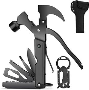 Gifts for Men Dad Husband, Camping Multitool, All in One Survival Tools with Knife Hammer Saw Screwdrivers Pliers Bottle Opener Durable Sheath, Christmas Birthday Fathers Day for Him Boyfriend (Hammer & EDC)