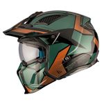 MT Streetfighter Jet SV S P1R Motorcycle Full Face ECE 22.06 DOT Motorbike On Road Adventure Helmet - Matt Black Green Gold (L)