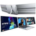 L LIMINK LK15 Portable Triple Monitor for 13-16 Inch Laptop, 15" FHD 1080P Frameless Al Alloy IPS Triple Screen Laptop Monitor Extender, Tri Screen Laptop Screen Extender for Mac & Windows, USB/HDMI