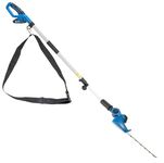 Hyundai 20 V Cordless Long-Reach Pole Hedge Trimmer – 450 mm Dual-Action Blade, 2.6 m Telescopic Pole (3.6 m Reach), 5-Position Pivot Head, Battery & Charger Included