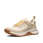 KEEN Women's Hightrail Low Height Durable Lightweight Breathable Leather Waterproof Hiking Shoes, Birch/Daffodil, 10