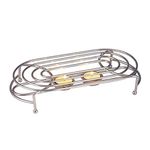 Glow Stylish Food Warmer – Chrome Stand with 2 Tea Light Candles to Keep Dish Plate Bowl Casserole Soup Fondue Hot – Ideal for Buffet Catering Restaurant Dinner Wedding Christmas Family Dinner Party