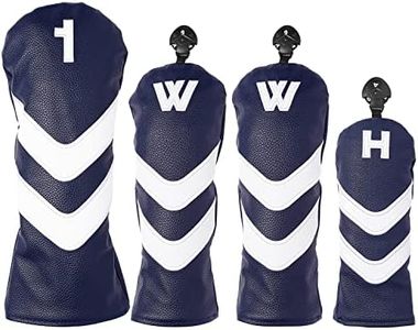 Golf Wood Head Covers Set of 4,Wood Golf Head Covers, Golf Club Head Covers Set Golf Club Covers for Drivers Golf Club Head Covers for Woods and Hybrids UT Head Covers (Blue)