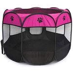 BEIKOTT Pet Playpen, Foldable Dog Playpens, Portable Exercise Kennel Tent for Puppies/Dogs/Cats/Rabbits, Dog Play Tent with Removable Mesh Shade Cover for Travel Indoor Outdoor Using(Small)