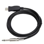 Guitar USB Cable USB Male to 6.35mm 1/4 TS Mono Electric Guitar Parts Compatible with The Computer Connection Instrument Cable for Electric Guitar Bass