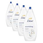 Dove Hydrate Body Wash Body Cleanser shower gel with plant-based moisturisers for softer, smoother skin after one shower 720 ml (Pack of 4)