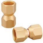 Minimprover 2 PCS Brass 1/2" Female Flare by 1/2" Female Flare Swivel Brass Adapter,Female Swivel Nut,Flare Tube Fitting,Valve Connector