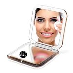 OMIRO Folding Compact Mirror, 1X/15X Magnification 3½” Pocket Size Square Hand Mirror for Travel Makeup (Gold)