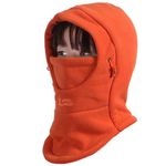 Azarxis Kids Fleece Balaclava Ski Face Scarfare Gaiter Mask Windproof Thicken Winter Hat Neck Warmer for Boys Girls (Orange)