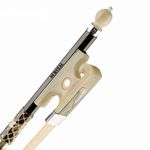 SURVEAL Professional Carbon Fiber Baroque Violin Bow Natural Mongolia Horse Hair with Ox bone Frog Carved Acro de Violoncello (4/4) (4/4)