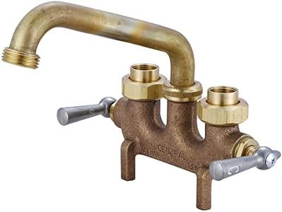Central Brass Two Handle Laundry Faucet Heavy Duty Rough Brass 6" Reach Tube Swivel Spout, 0465