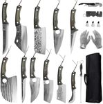 FULLHI 17pcs Butcher Chef Knife Set