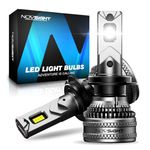 NOVSIGHT H7 LED Headlight Bulbs - 40000LM 200W H7 Headlight Bulbs with Fan, 6500K Cool White Brightness H7 LED Halogen Replacement Conversion Kits, IP68 Waterproof, Pack of 2