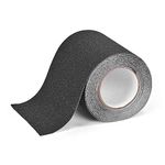 Anti Slip Tape, 6" × 30 Feet, Non Slip Stair Treads for Wooden Steps, Grip Tape for Stairs, 80 Grit, Strong Abrasive Adhesive for Indoor & Outdoor (Black)