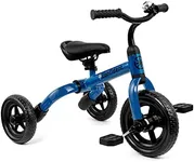 XPIY Tricycle for Toddlers Age 2-5 Years Old, 3 in 1 Folding Toddler Bike for Boys and Girls, Kids' Bike Trike with Detachable Pedal and Adjustable Seat (Blue)