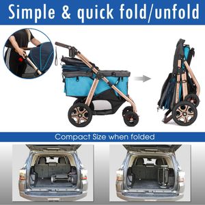 HPZ Pet Rover Titan-HD Pet Stroller – Blue, Heavy-Duty