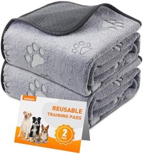 LOOBANI Washable Pee Pads for Dogs, Reusable Pee Pads for Dog Mat Puppy Pads Training Pads Non Slip Whelping Pad for Dog Playpen, Crate, Car, Grey 2 Pack 48 x 48 in