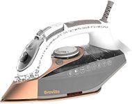 Breville DiamondXpress Steam Iron | 3100 W | 200G Steam Shot | Multi-Directional Diamond Ceramic Soleplate | 400 ml Easy-Fill Water Tank White & Rose Gold | VIN401